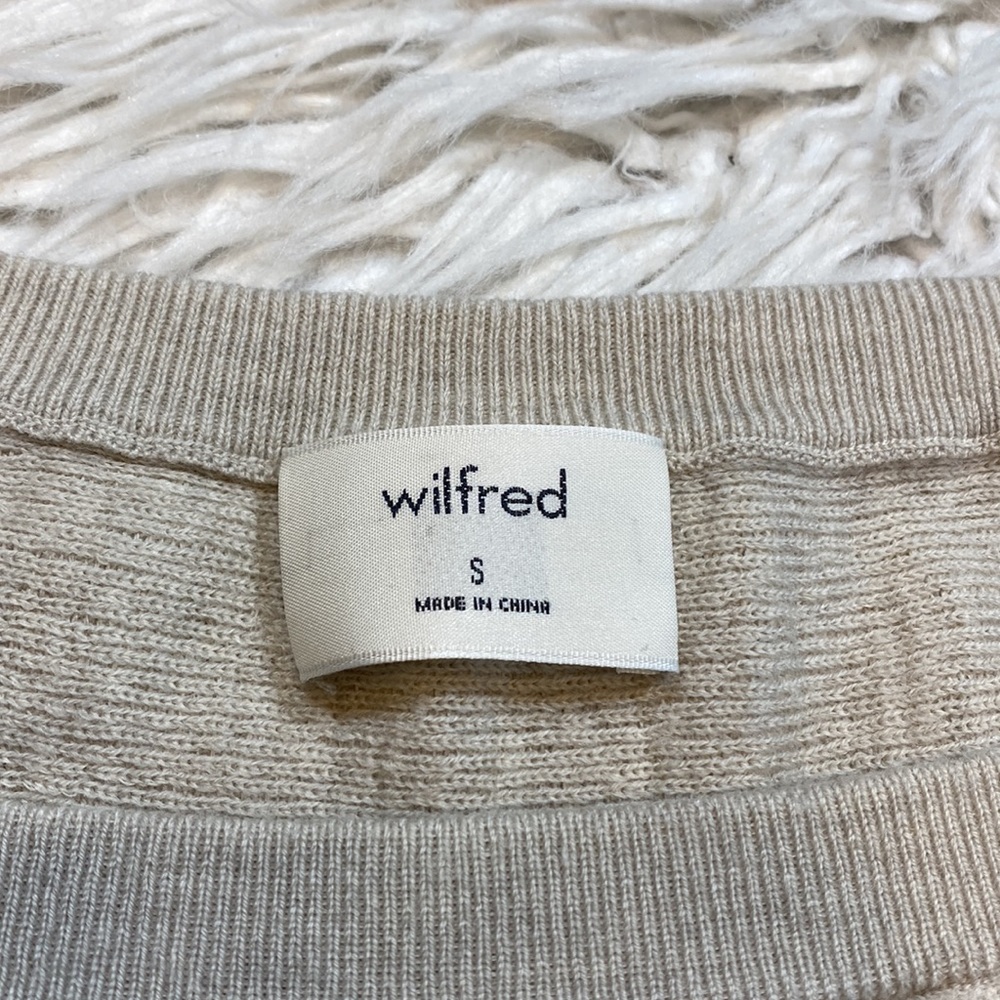 Aritzia Wilfred Cream Baylen Wool Cropped Sweater sz S - Picture 6 of 8
